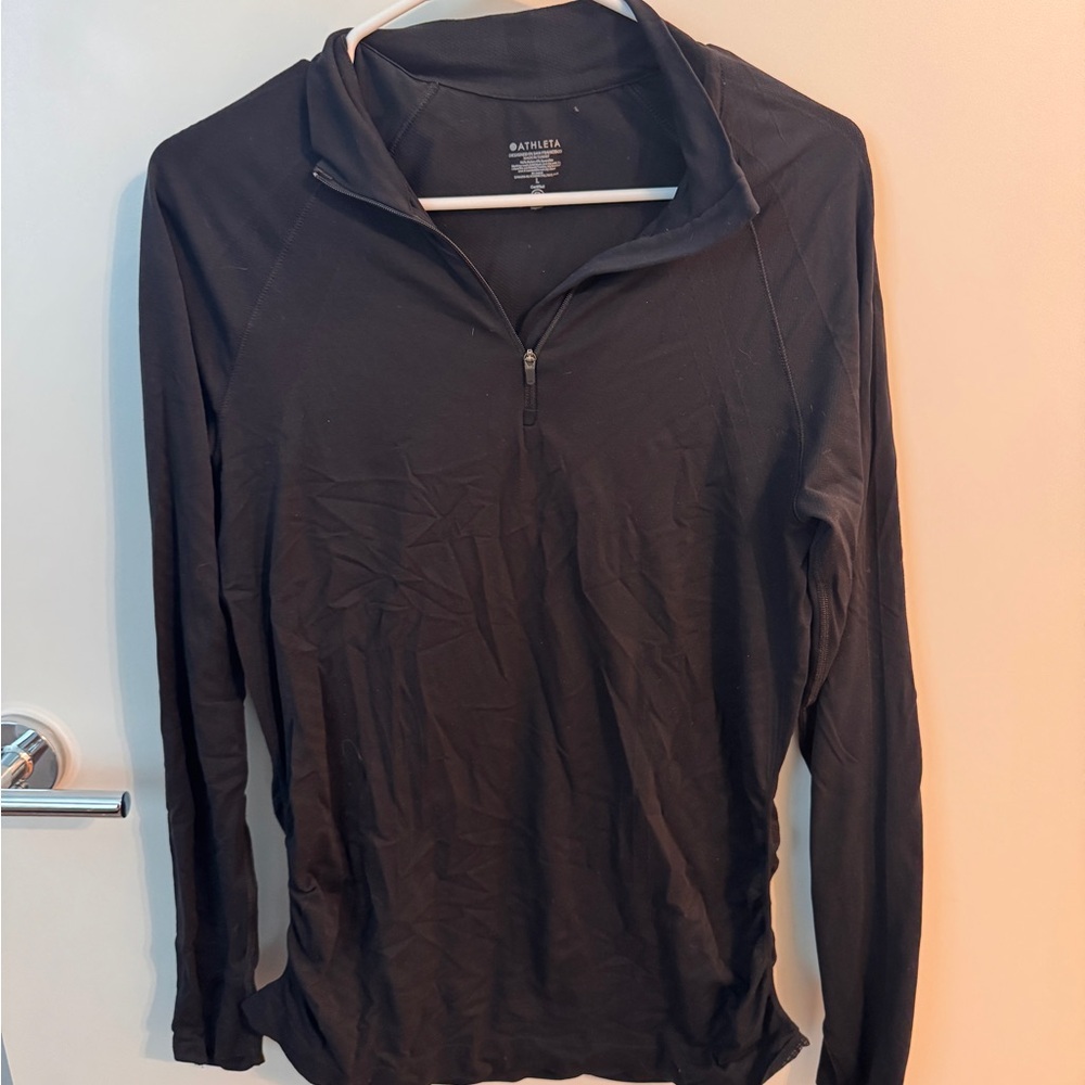 Athleta Black Zip-Up Sweater